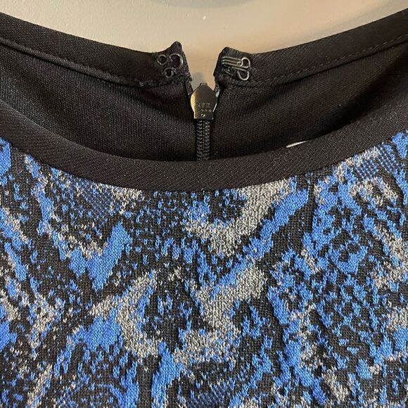 Cache Snakeskin Print Blue Bodycon Sleeveless Sweater Midi Dress | SZ S - Picture 8 of 14